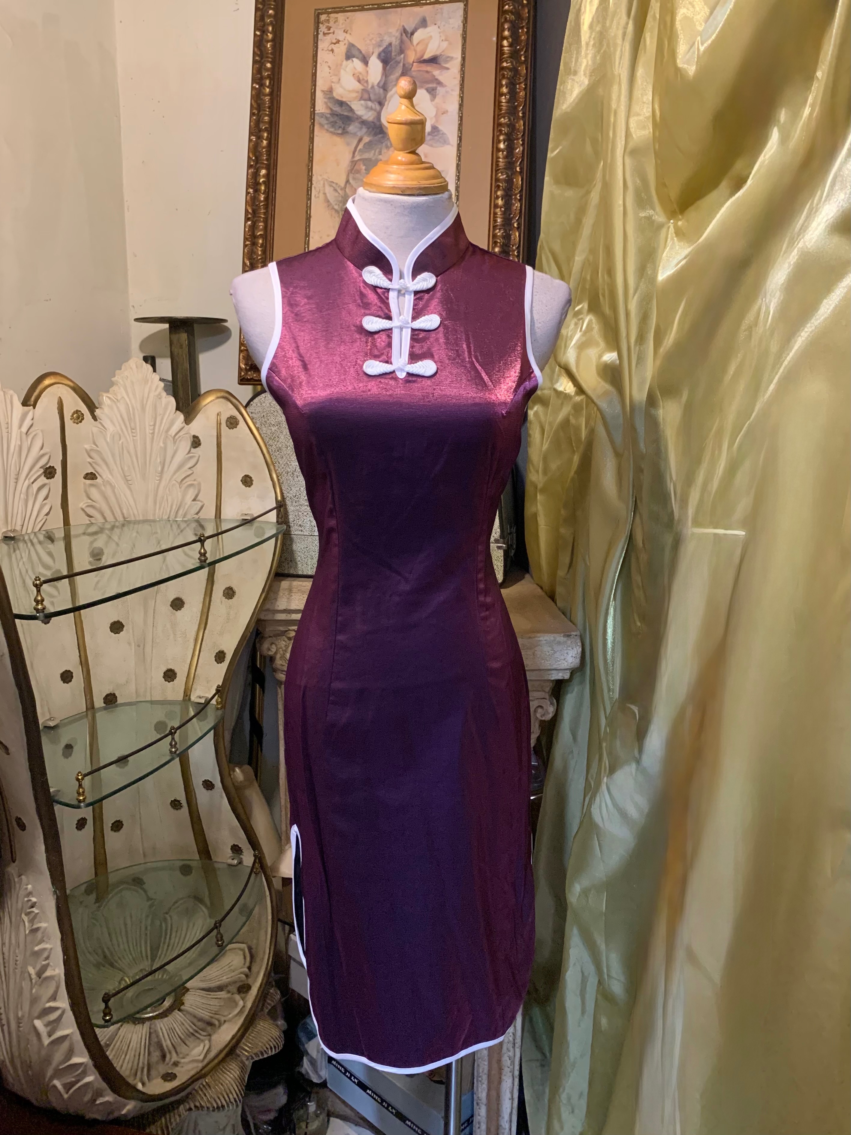 閃光變色絲緞面旗袍