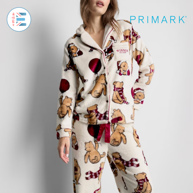 Primark | 小熊維尼毛絨男友睡衣（上衣與睡褲皆需選擇尺寸）