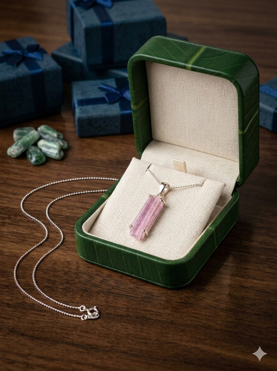 紫鋰輝石和純銀水晶 ~ Kunzite Crystal ＆Sterling Silver Necklace