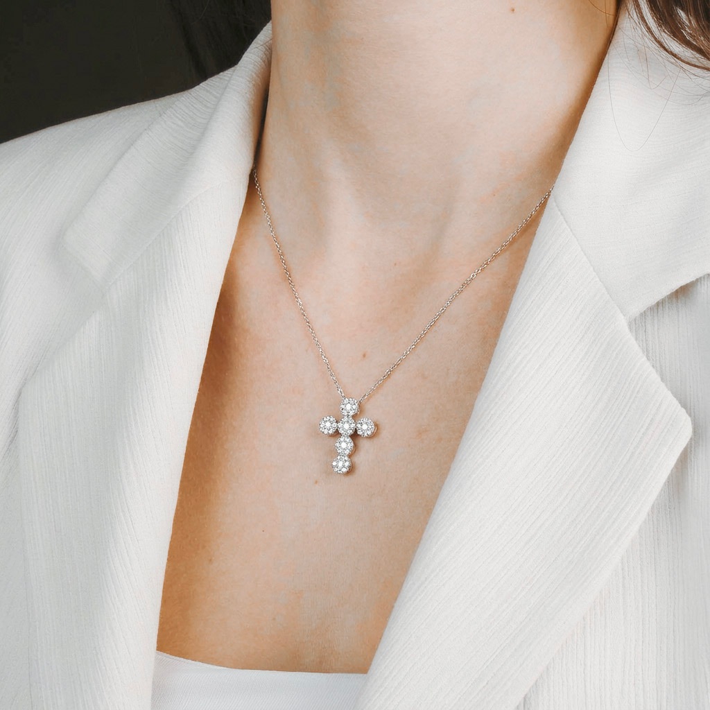 light｜活石圓鑽十字架項鍊