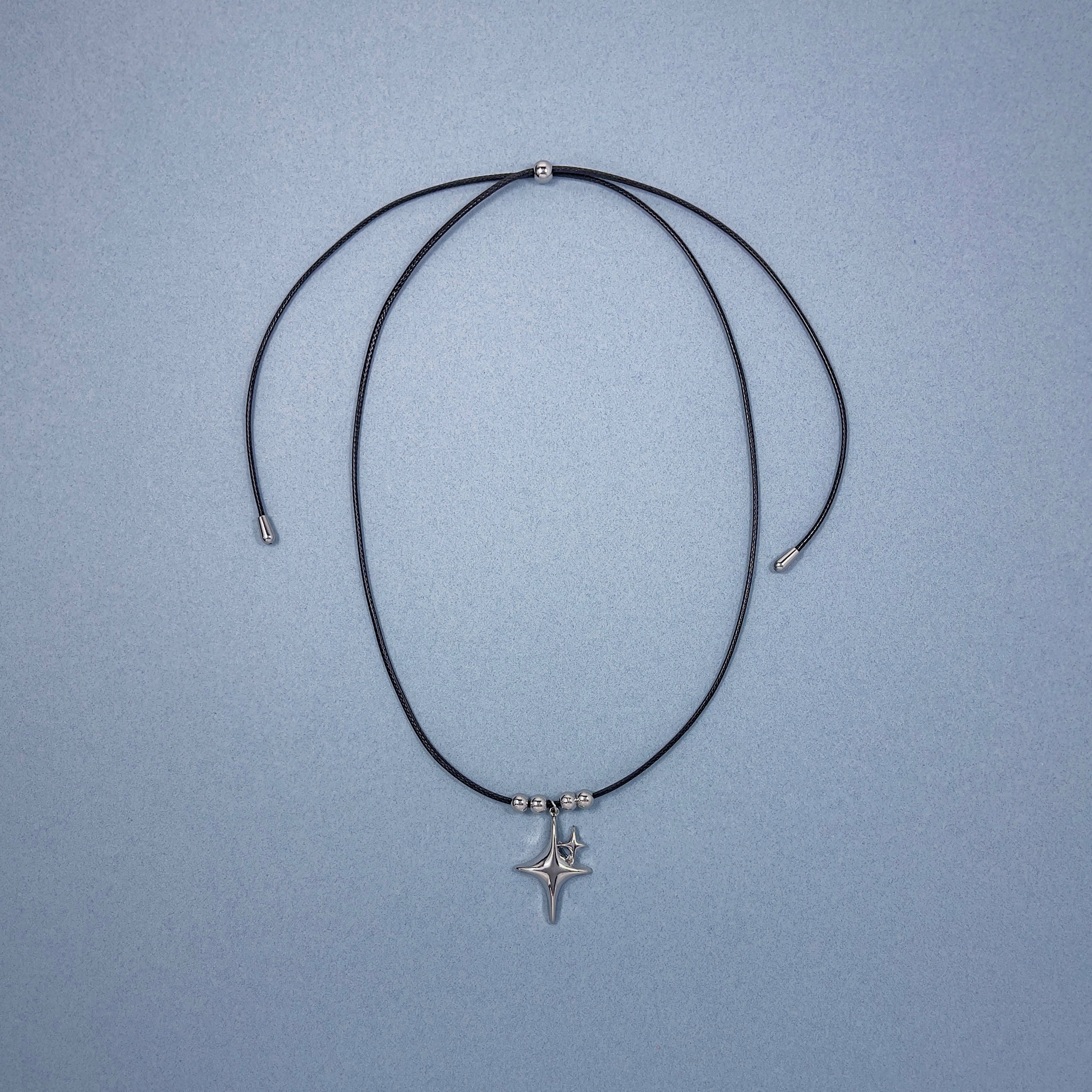 path｜細繩頸圈項鍊－雙星