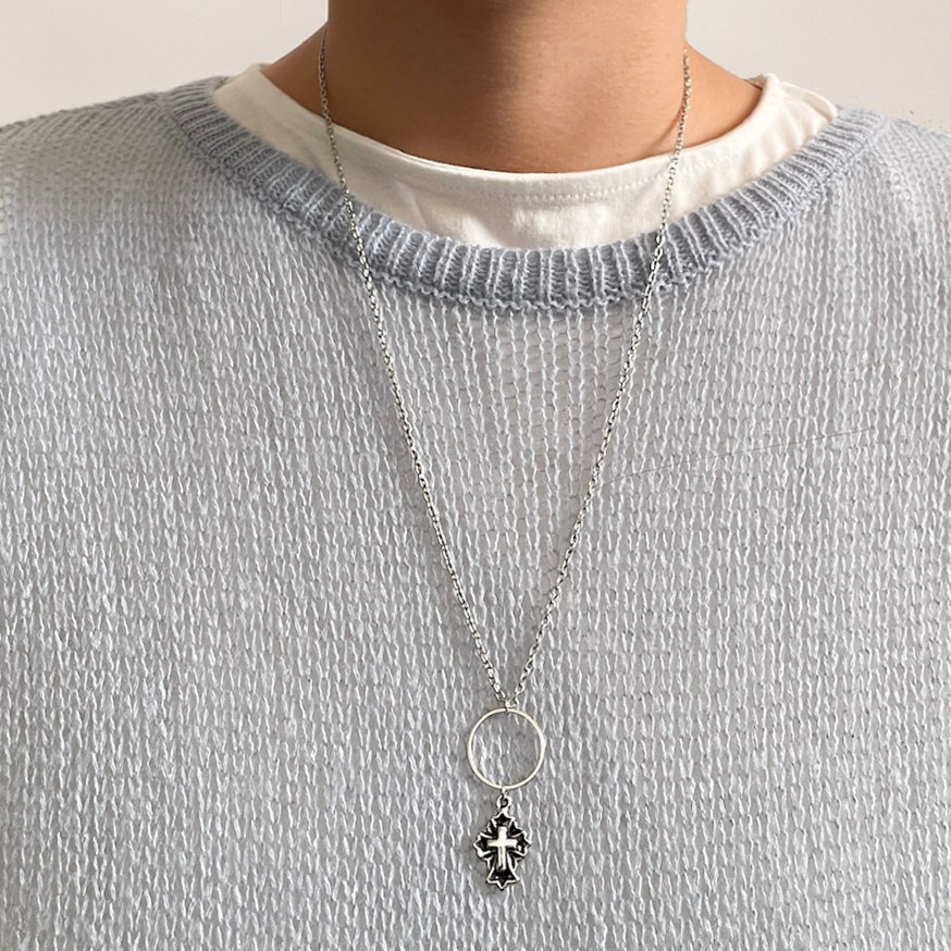 grace｜圓環花蕾十字架項鍊