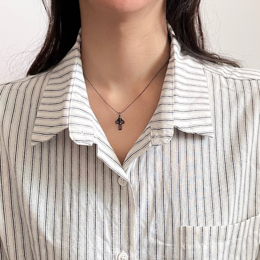 grace｜小巧閃耀雙十字架項鍊