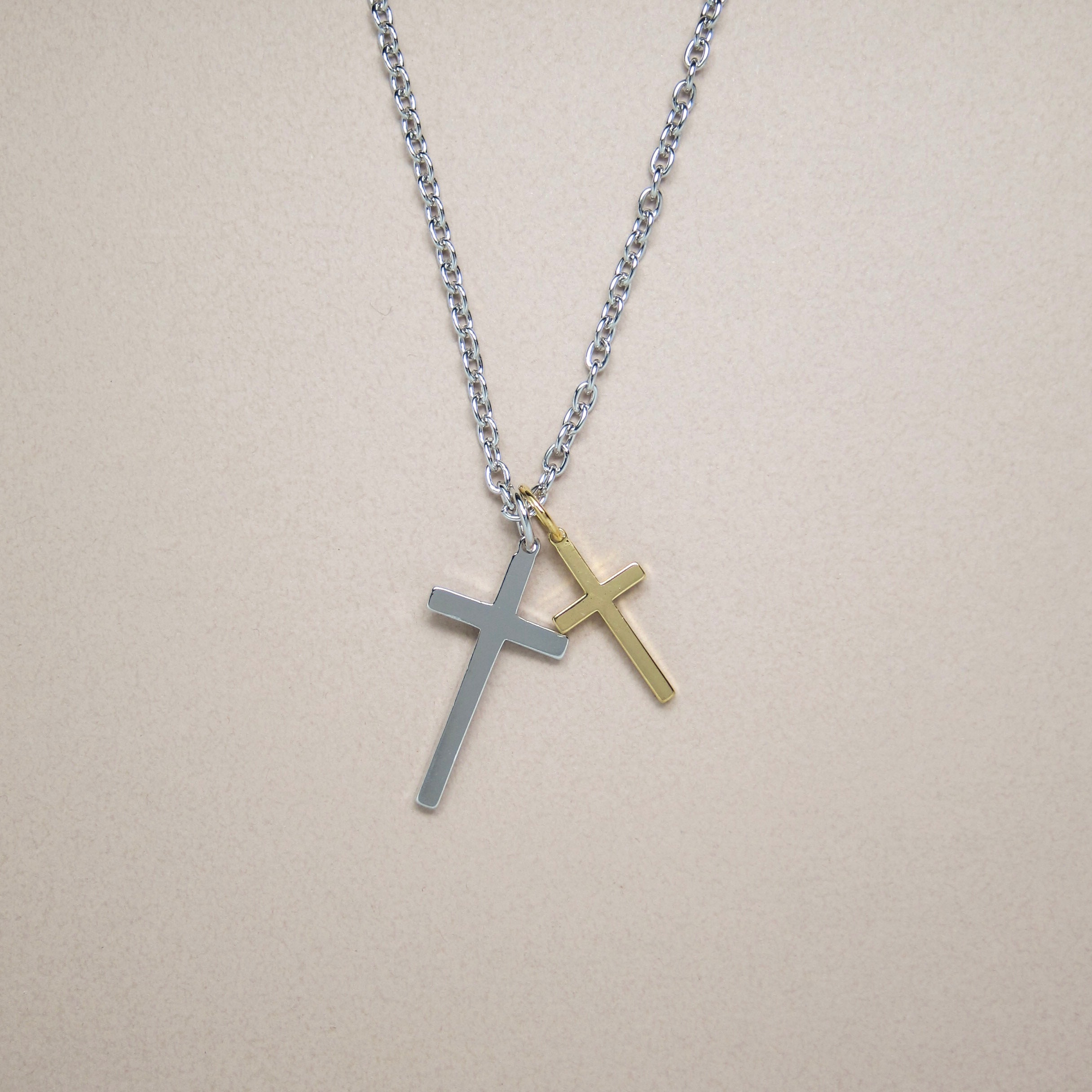grace｜金銀雙色十字架項鍊