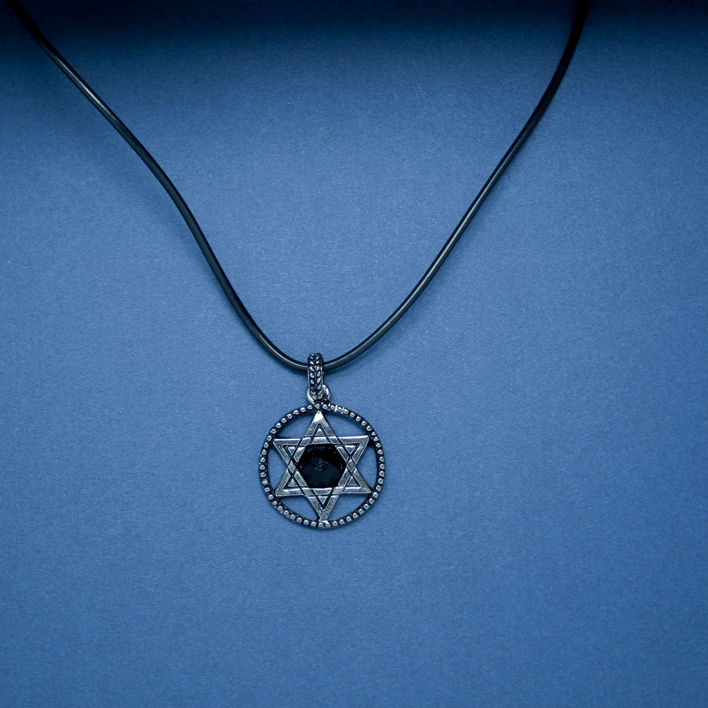 roots｜黑鑽圓環大衛之星項鍊