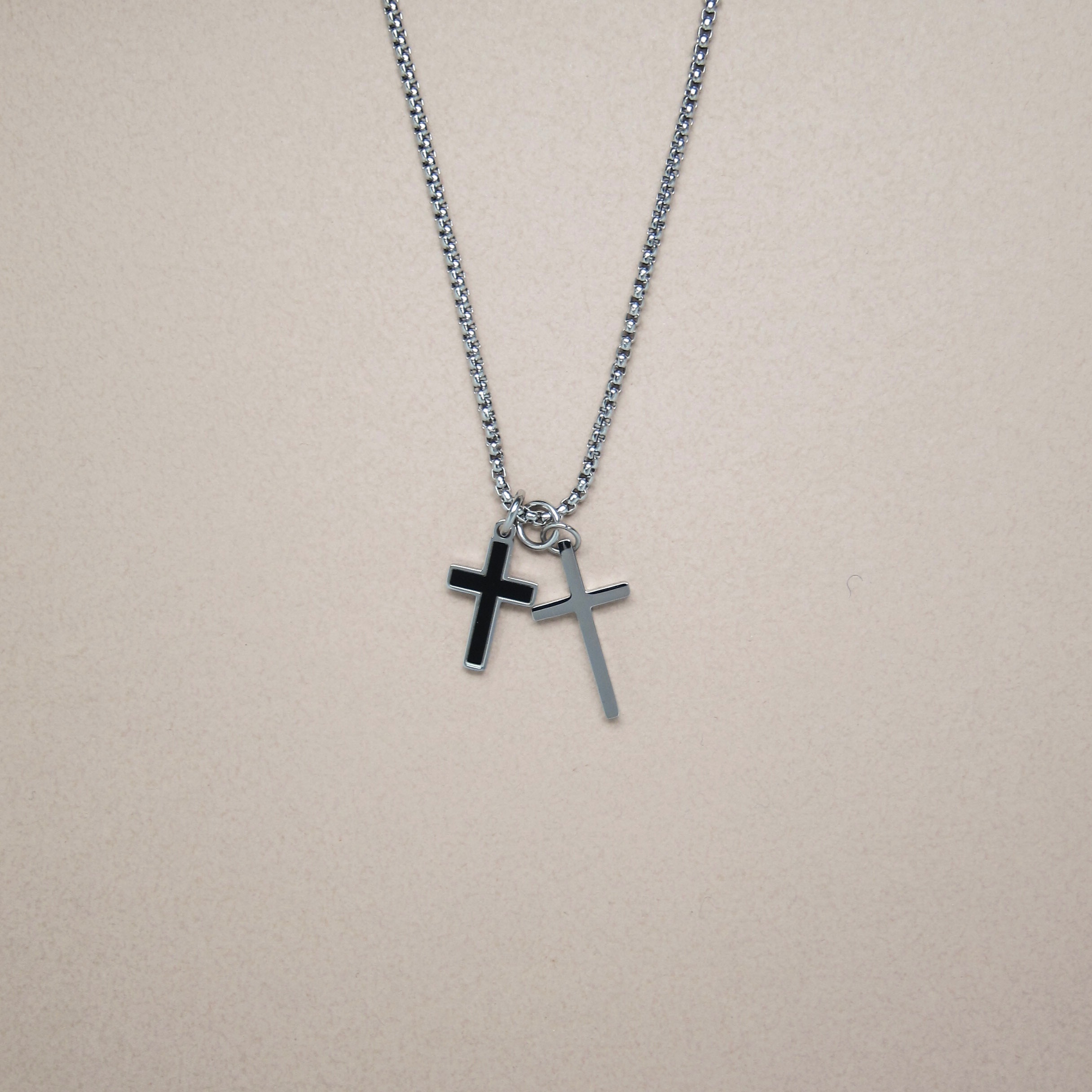 grace｜雙十字架不鏽鋼項鍊
