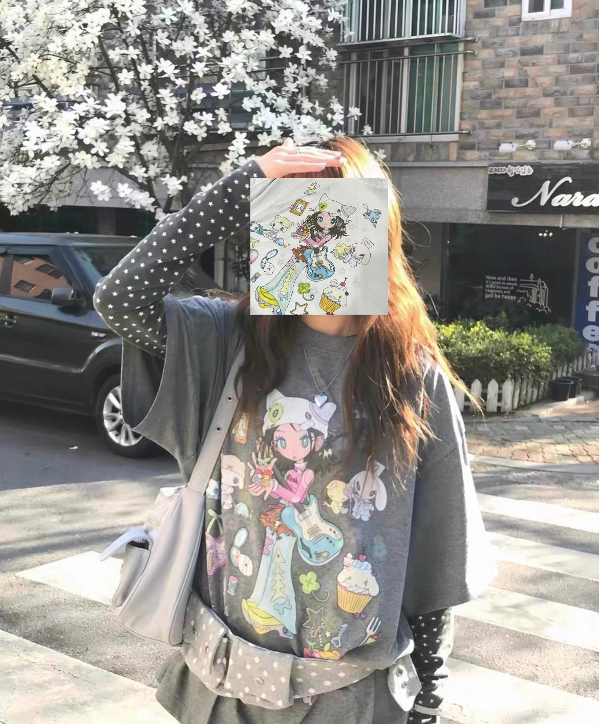 （^з^）-☆ 吉他少女插畫T恤 🎸