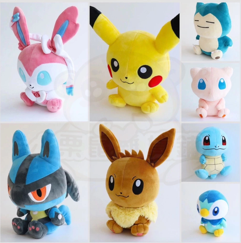 韓國正版授權 精靈寶可夢Pokemon 夢幻 卡比獸 伊布 皮卡丘 傑尼龜 路卡利歐 波加曼 大頭娃娃 玩偶 25公分高