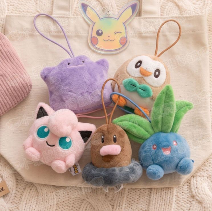 韓國 神奇寶貝 精靈寶可夢Pokemon 胖丁 地鼠 走路草 木木梟 百變怪 捏捏樂 紓壓玩具 吊飾 娃娃 9公分高