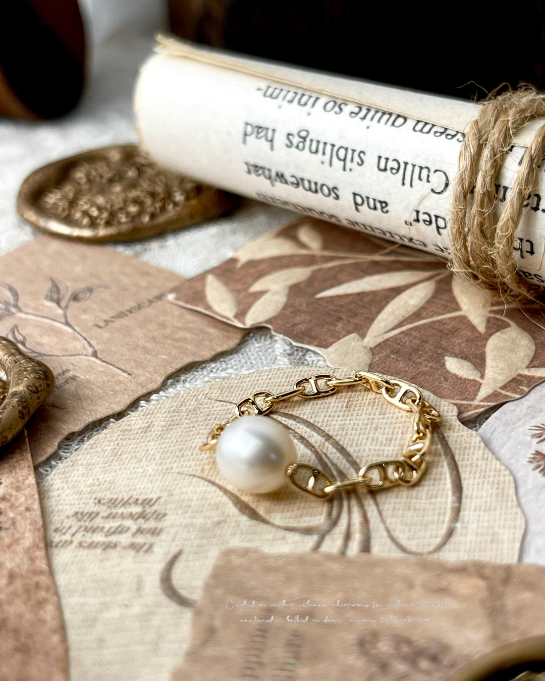 【晨隙】天然淡水珍珠 14K包金軟鏈戒丨客製尺寸 疊搭日常