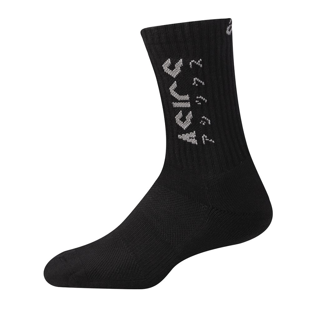 ASICS 亞瑟士 中筒襪 男女中性款 訓練配件 3033C335-001黑/101白黑/100白紫