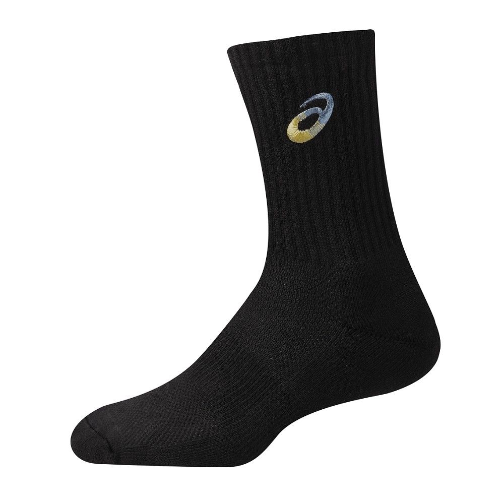 ASICS 中筒襪 男女中性款 訓練配件 3033C332-001黑/101白黃粉/100白灰