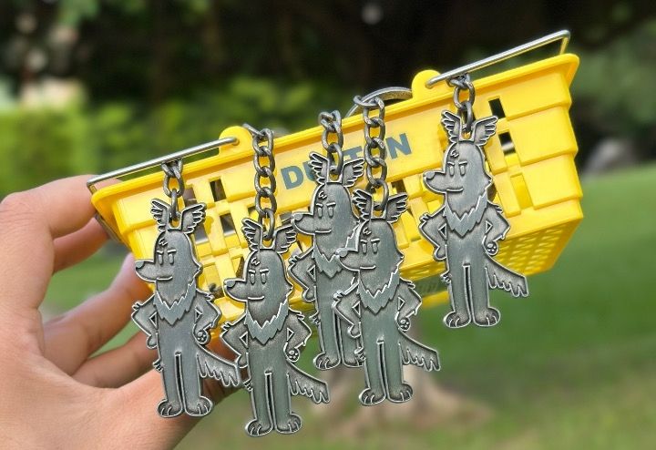 超高質感心輔犬戚風鑰匙圈