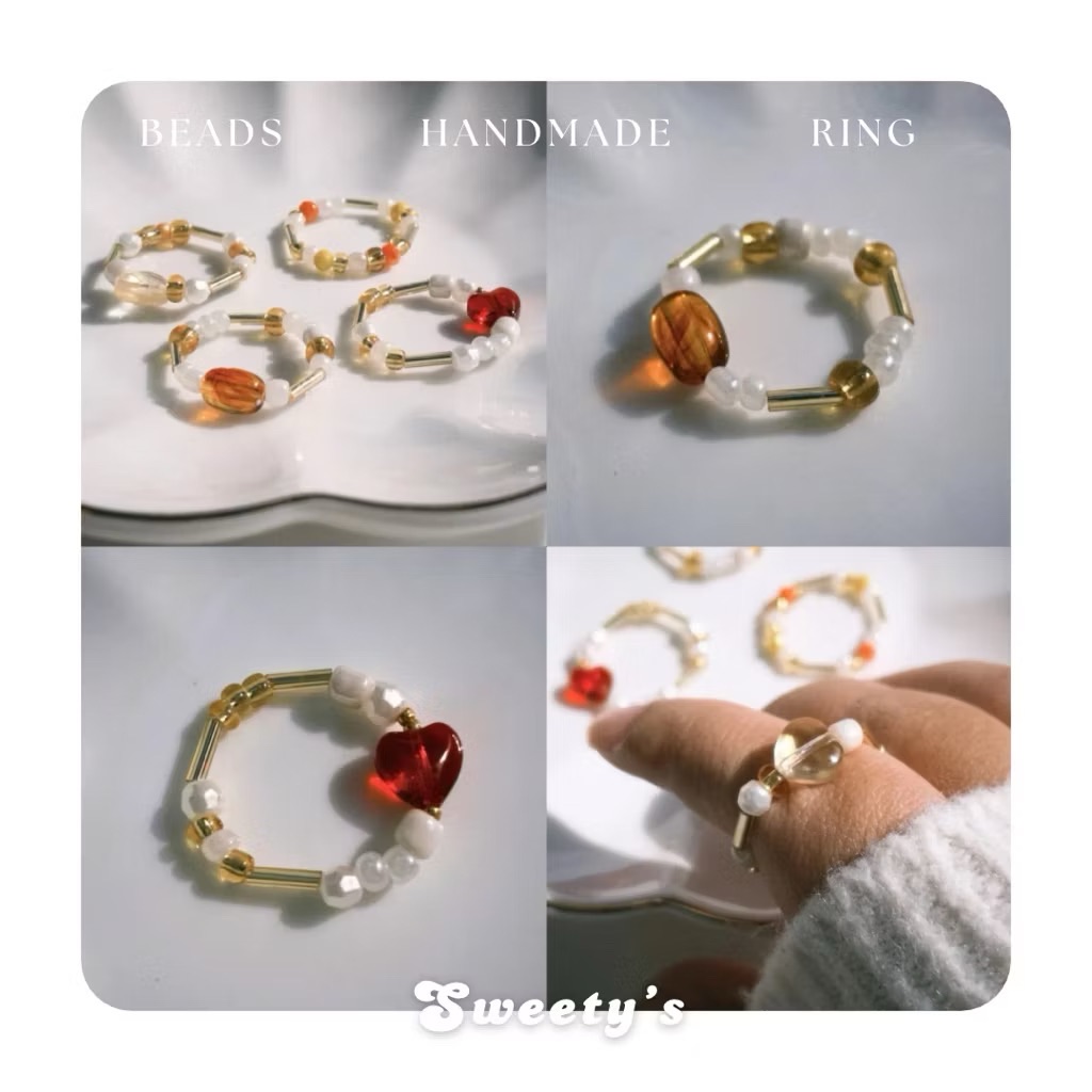 𝓢𝔀𝓮𝓮𝓽𝔂′𝓼 手工串珠戒指｜✦ 甜滿·好運 ✦