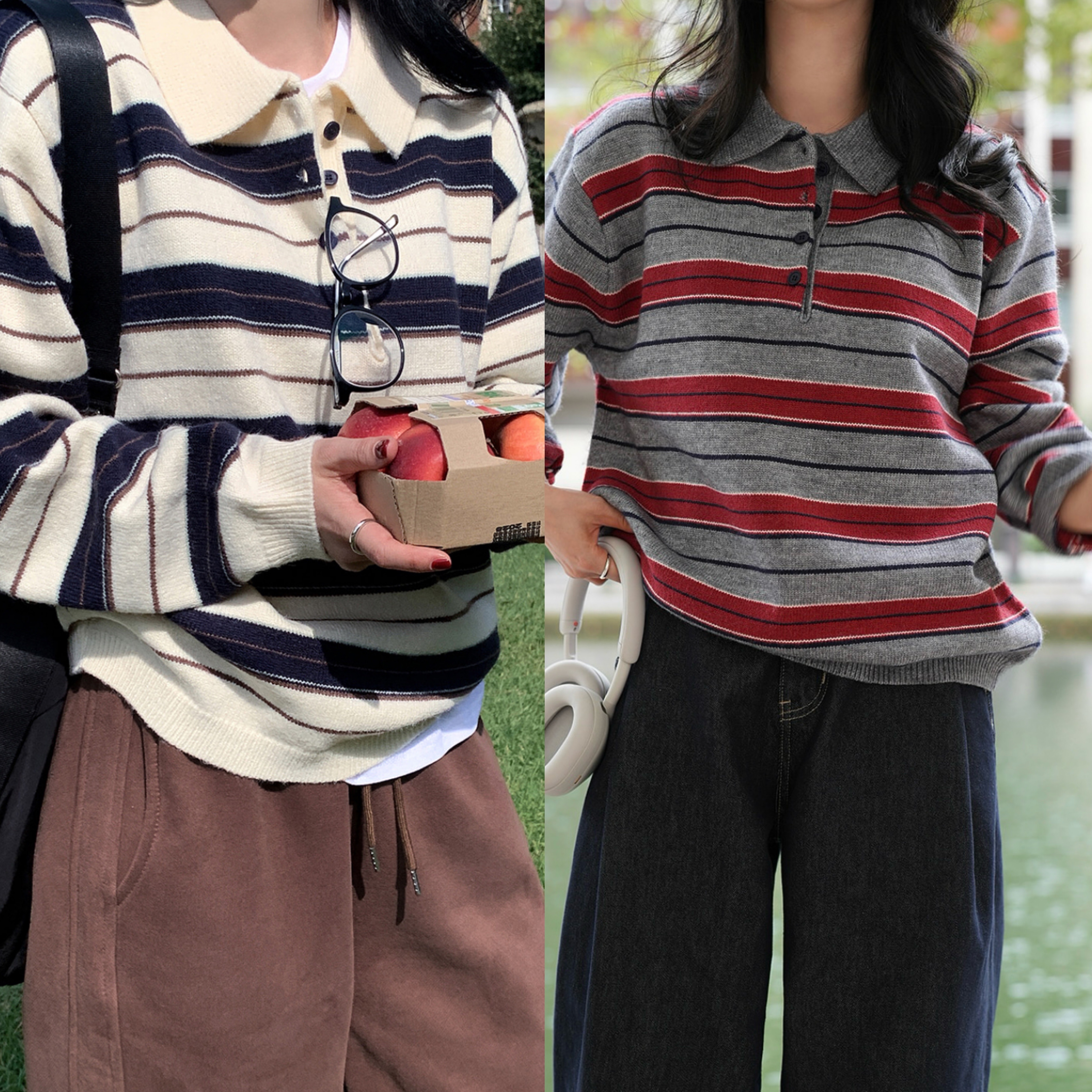 【換季優惠】MNLB🫧撞色條紋針織上衣 4color