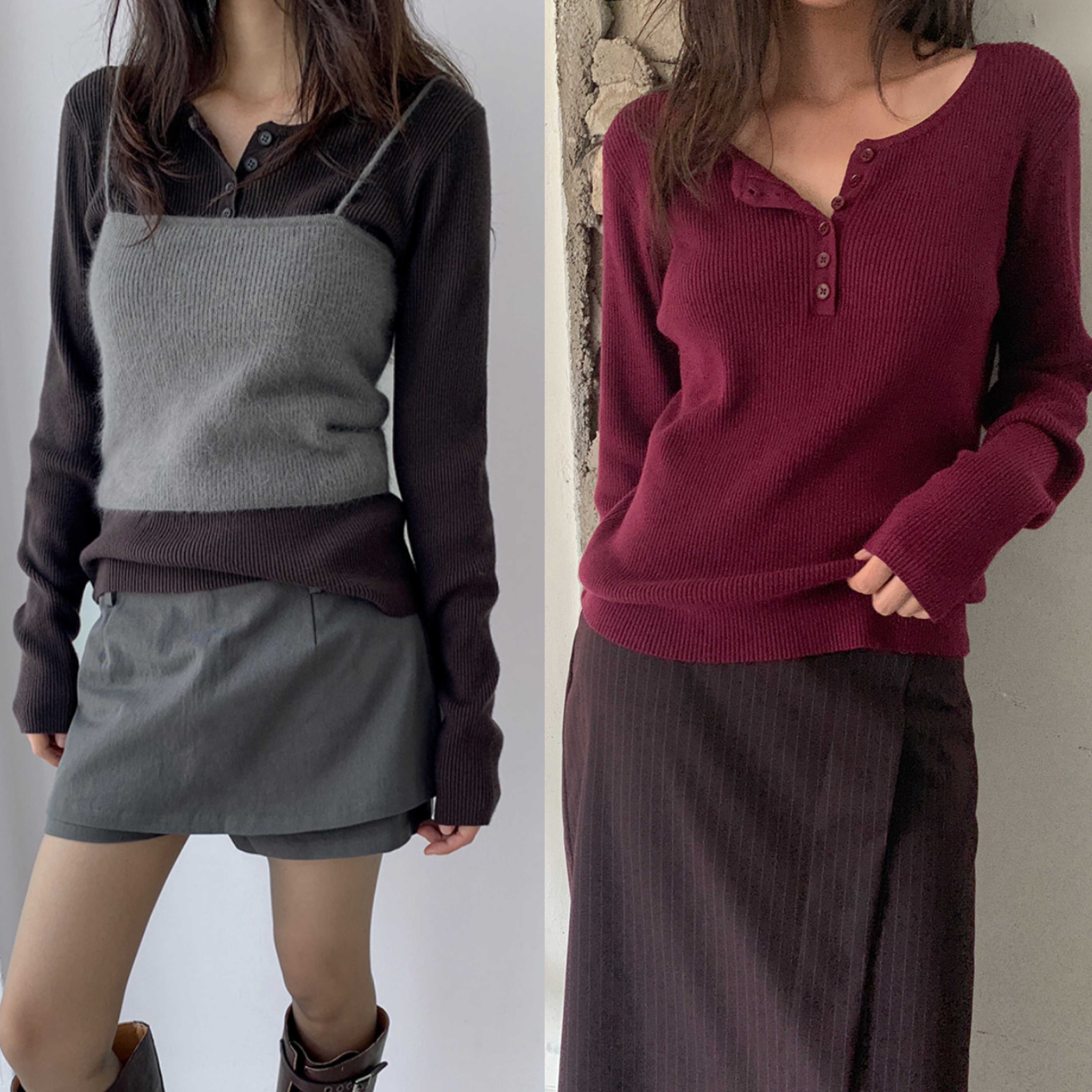 【賣破五千件】molente🫧排扣修身長袖針織 4color