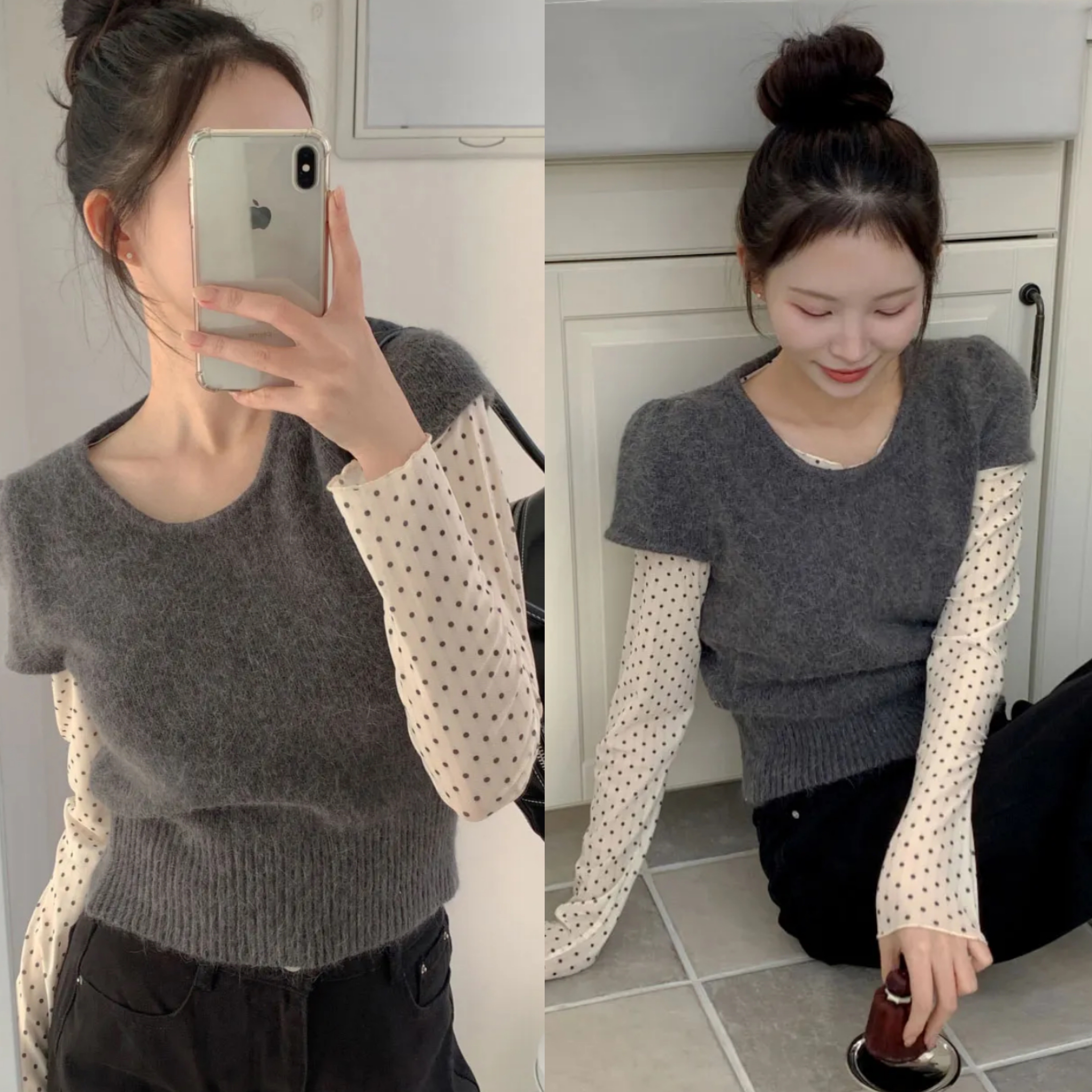 【輕亞風穿搭】STEADY🫧針織短袖 4color+點點長袖內搭