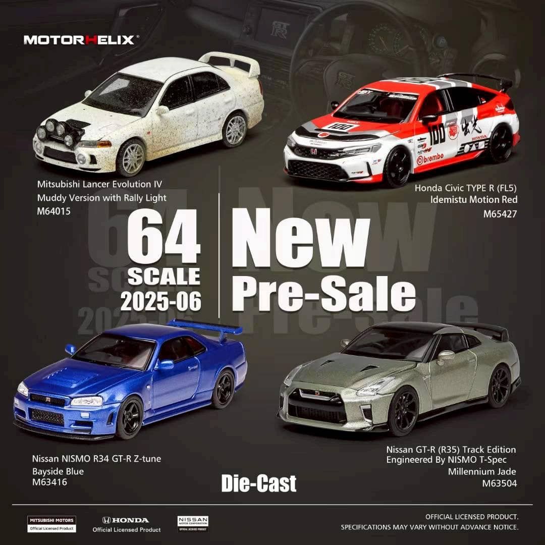MOTORHELIX B款-1/64 NISMO R34GTR Ztune 海灣藍 $760/台