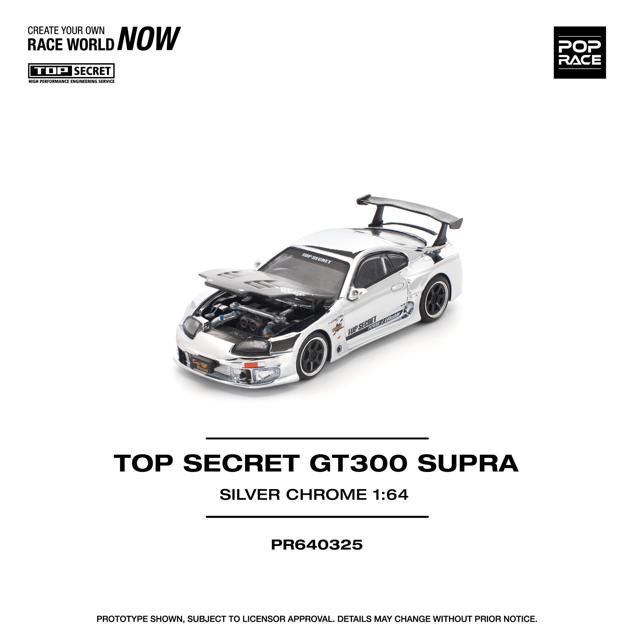 TOP SECRET GT300 SUPRA SILVER CHROME $500