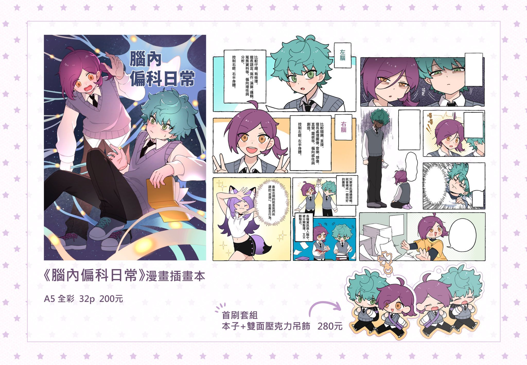 原創漫畫《腦內篇科日常》漫畫插畫本 A5 全彩 32p