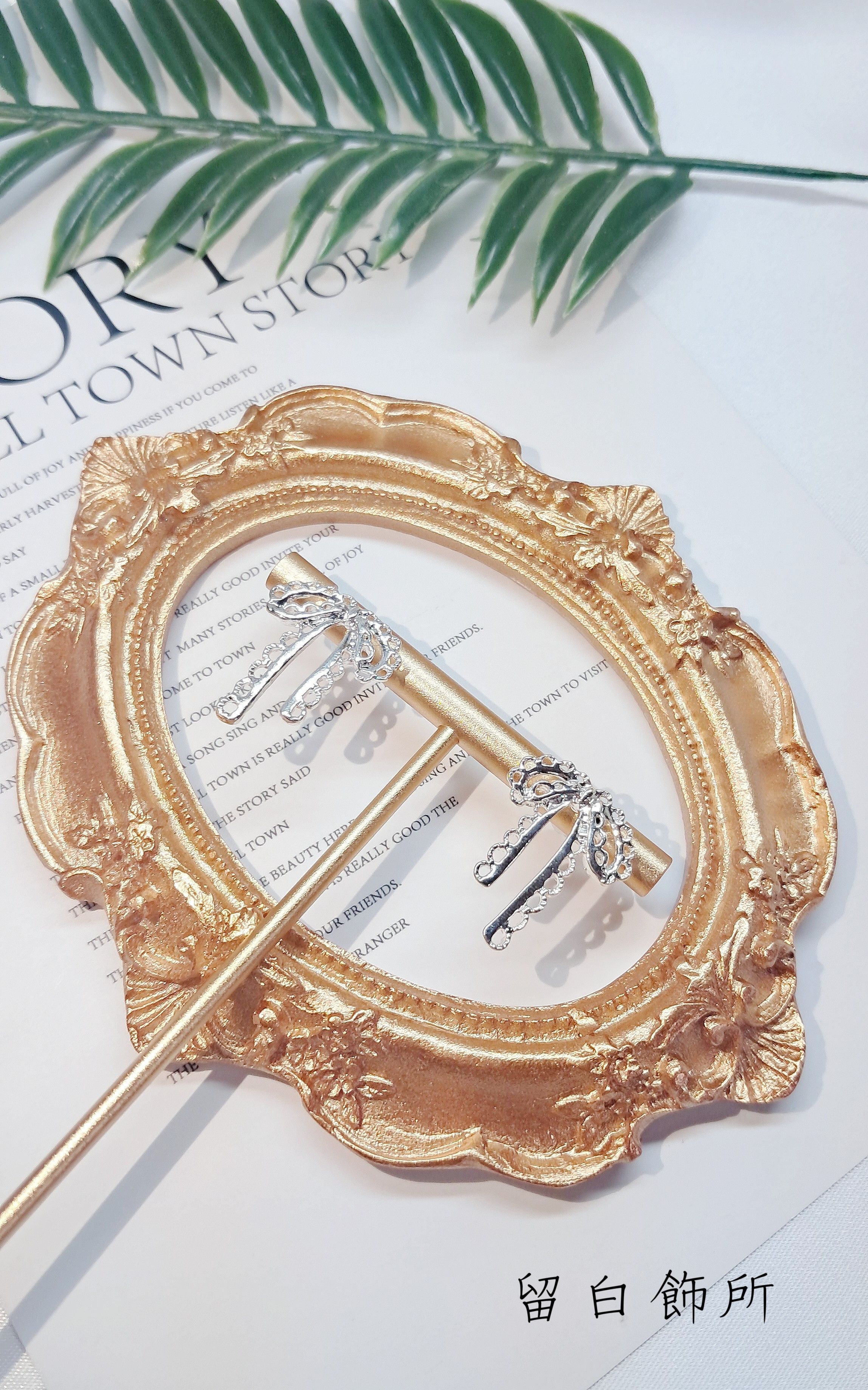 法式蕾絲鏤空蝴蝶結耳環