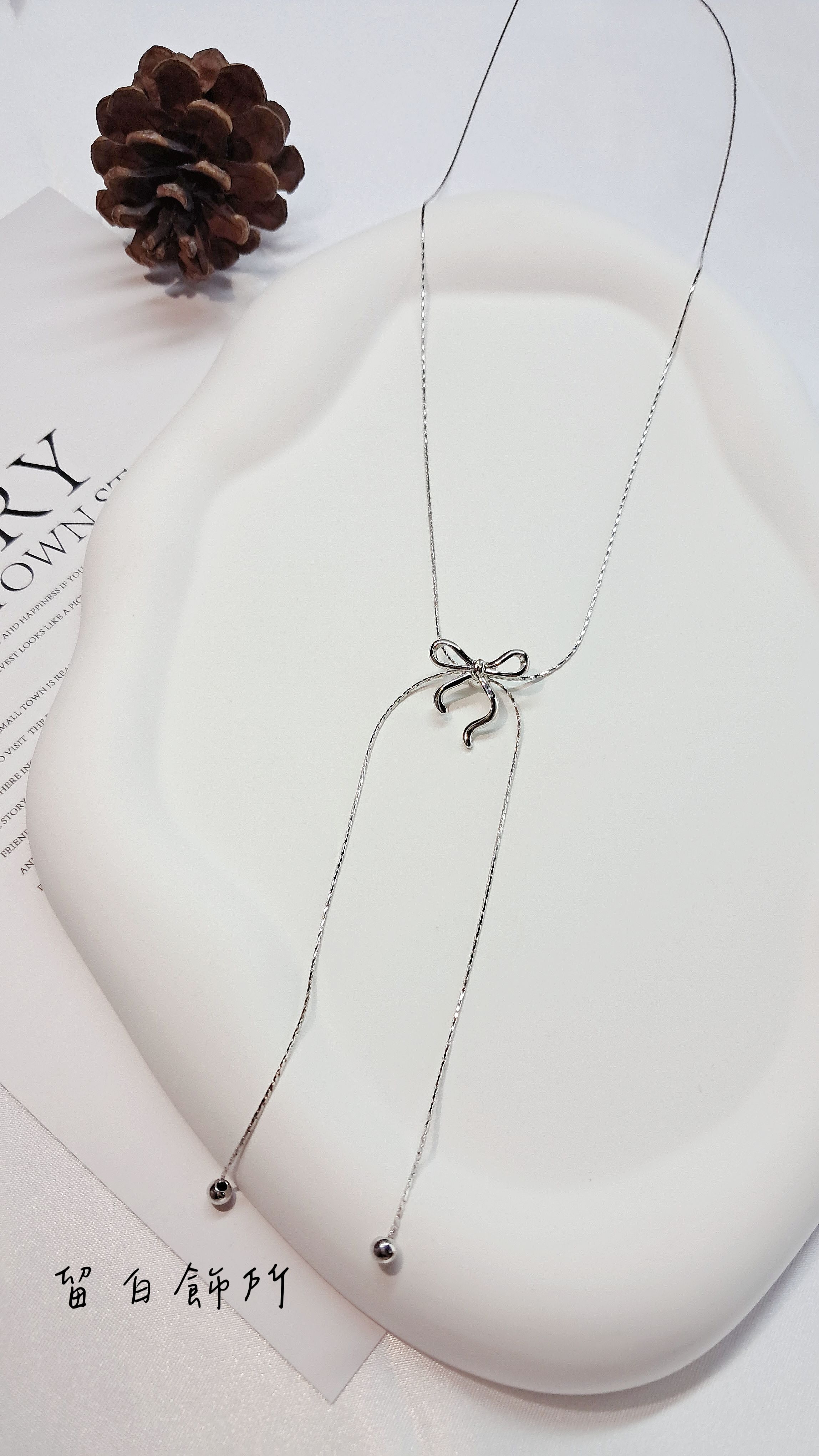 立體蝴蝶結項鍊