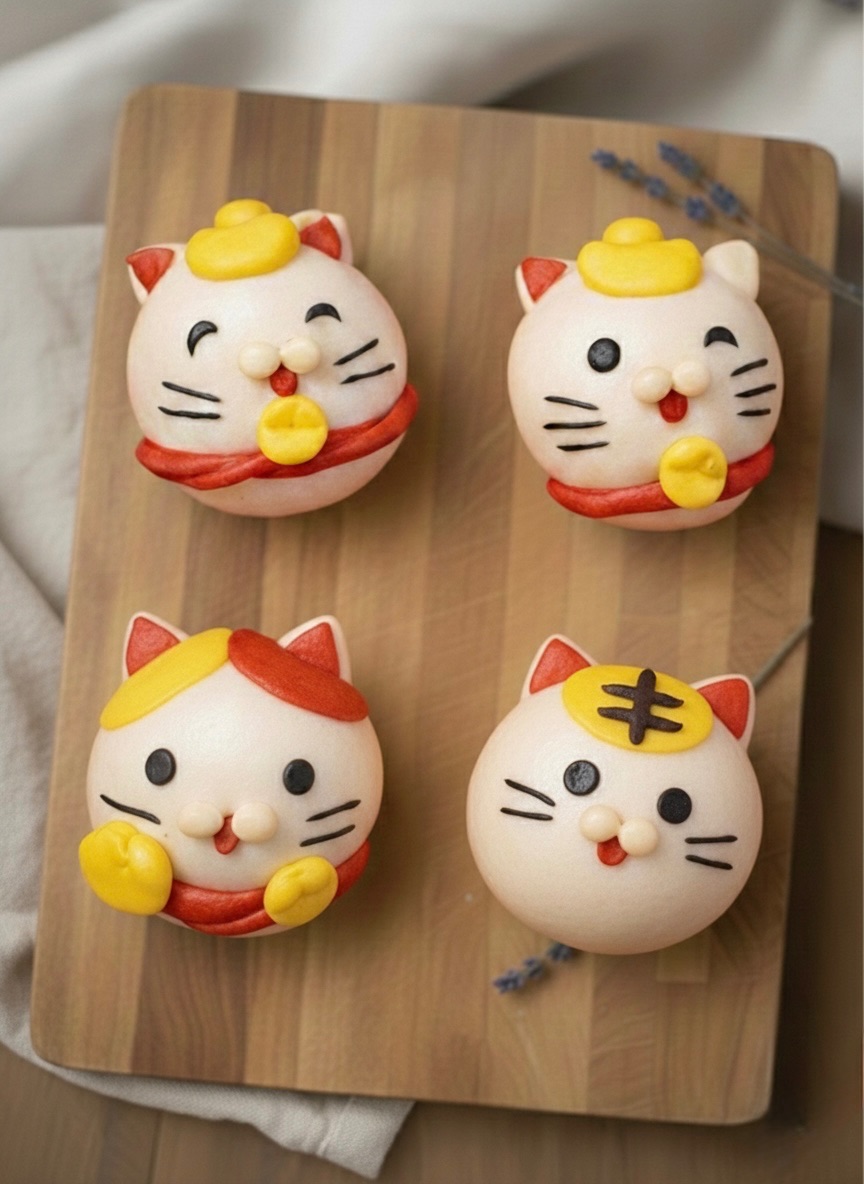 招財貓鮮奶饅頭
