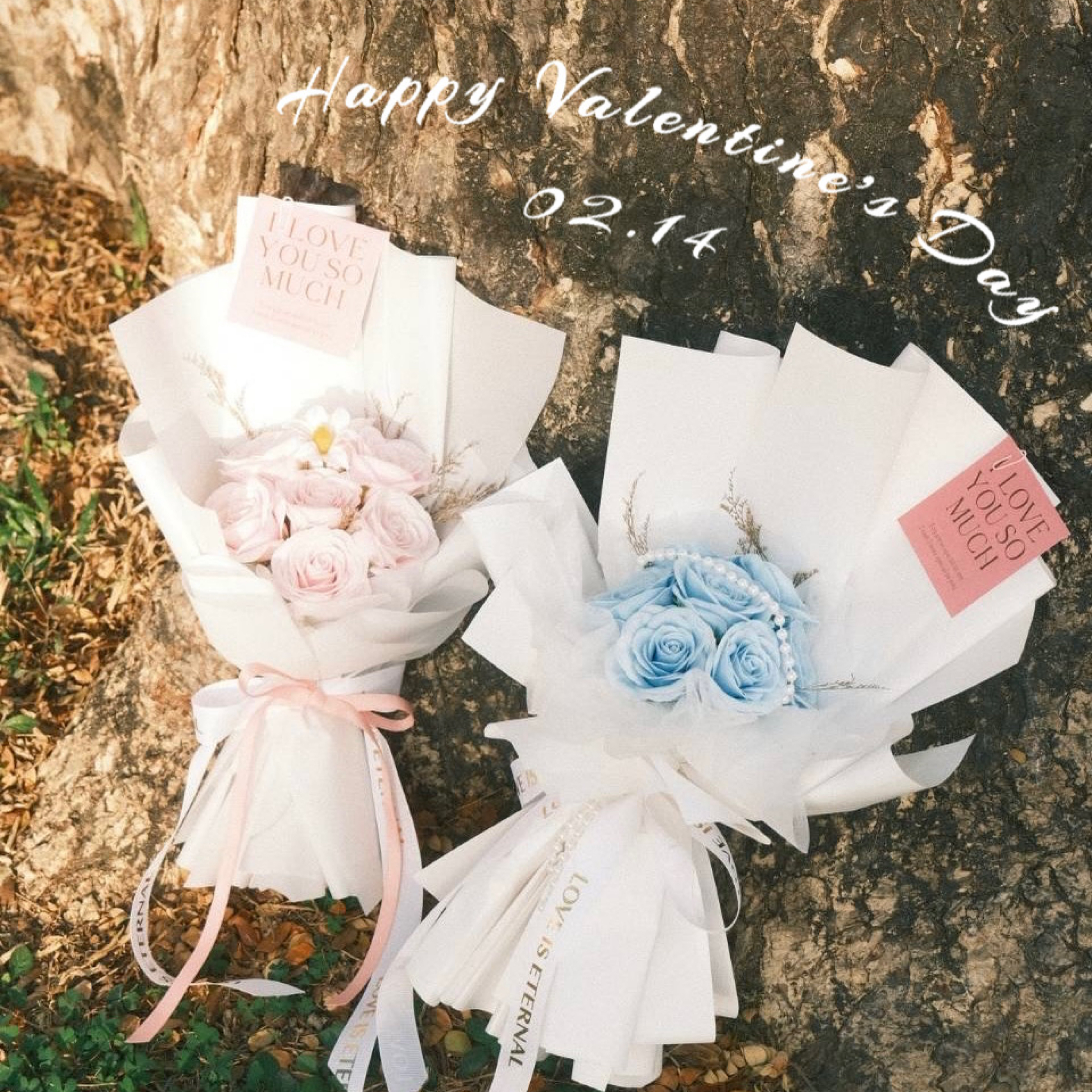 【韓系大款】溫柔玫瑰花束 （44cm）｜附透明提袋+卡片｜情人節/生日/求婚禮物