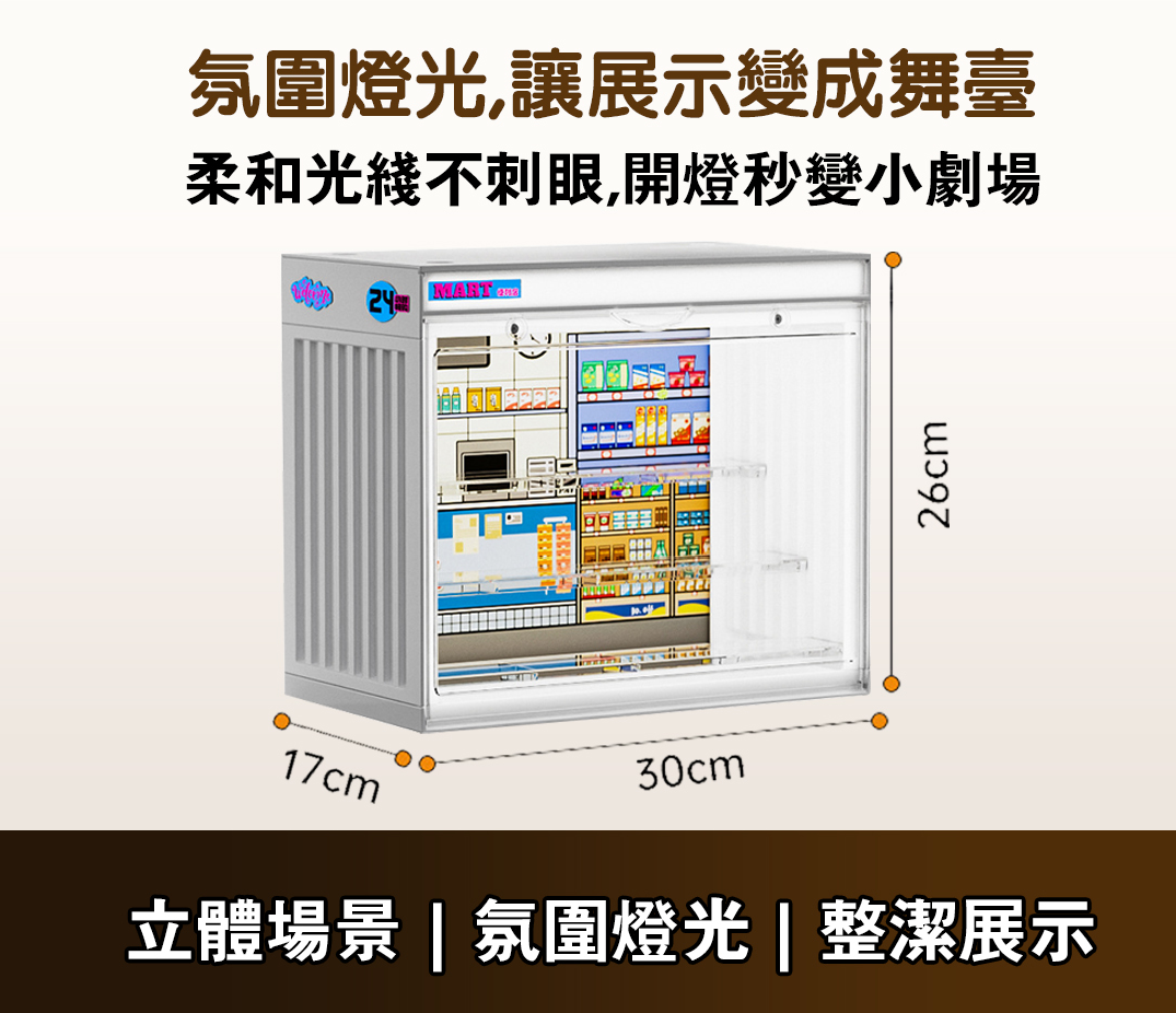 【✨台灣現貨+快速出貨 ✨】LED燈光磁吸公仔展示盒 帶燈展示盒   盲盒收納 收納展示盒 場景公仔展示盒 防塵收納盒