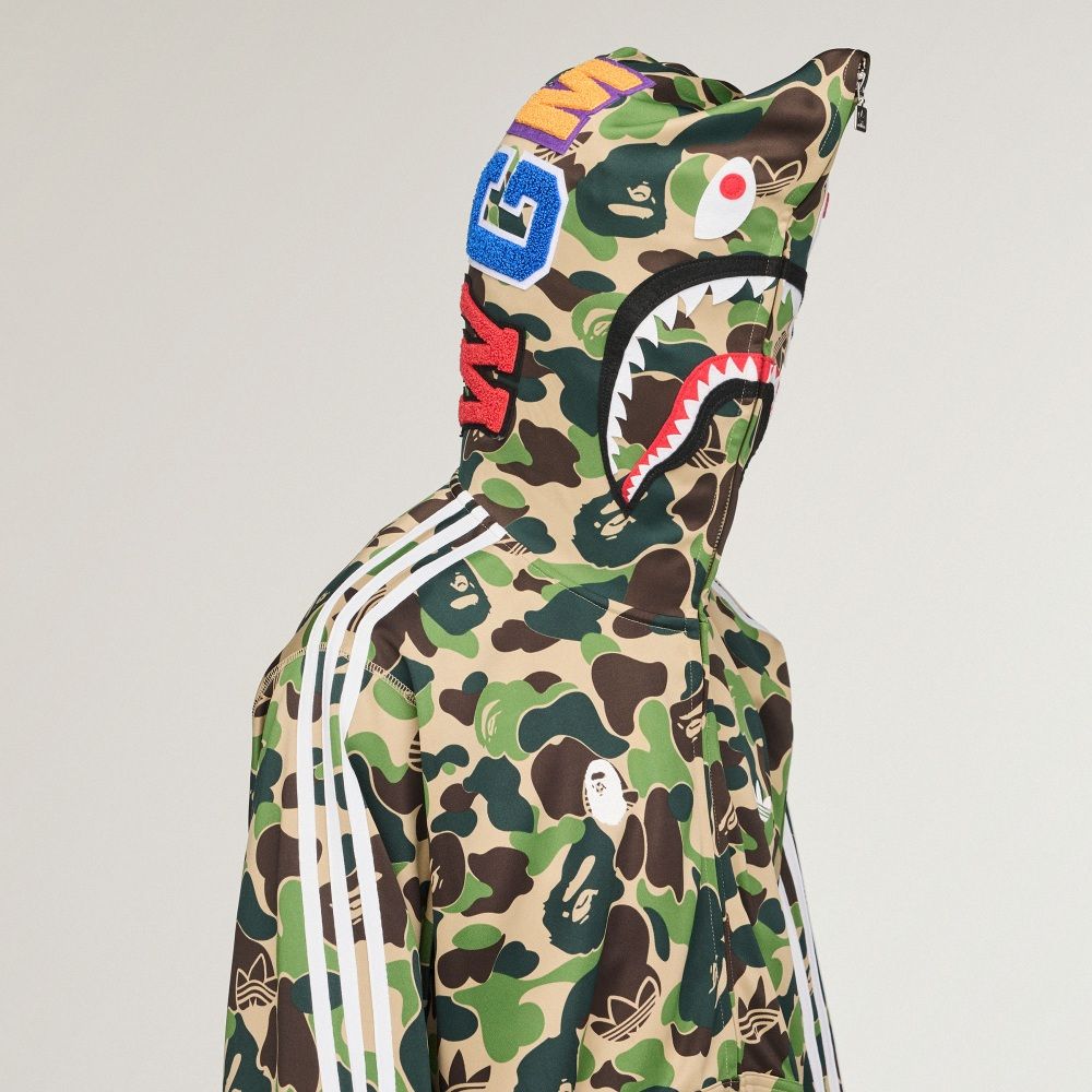 Bape x Adidas Track Shark Hoodie 外套 綠迷彩 KF4916-GR