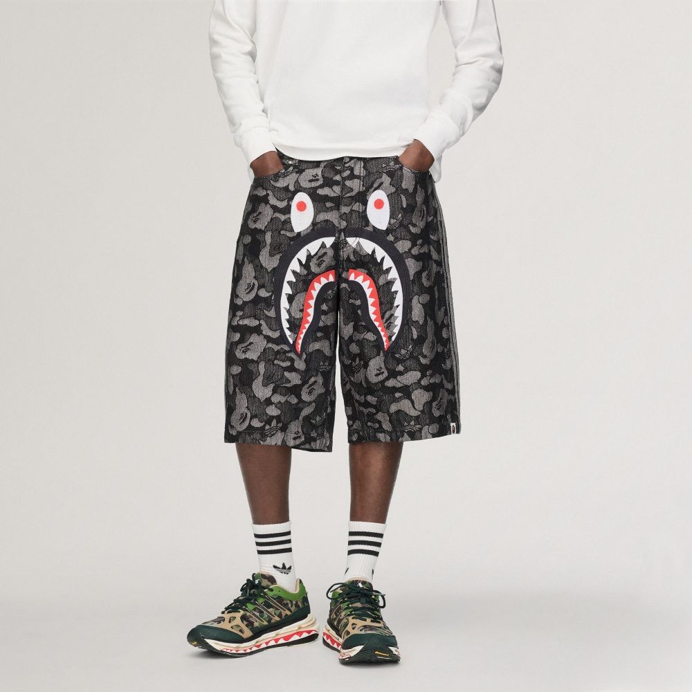 Bape x Adidas Denim Jorts 七分褲 黑 KF4917-BK