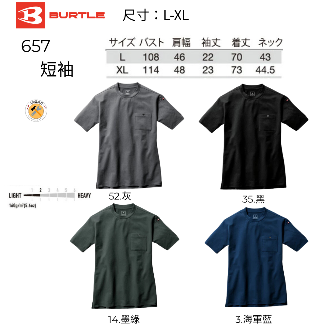 日本 BURTLE 巴特雷短袖 657 吸汗快乾 防曬透氣 彈性短袖 POLO衫 男女通用 工作服 圓領