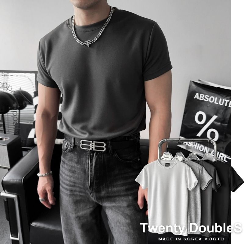 正韓Boxy挺版合身素面短T