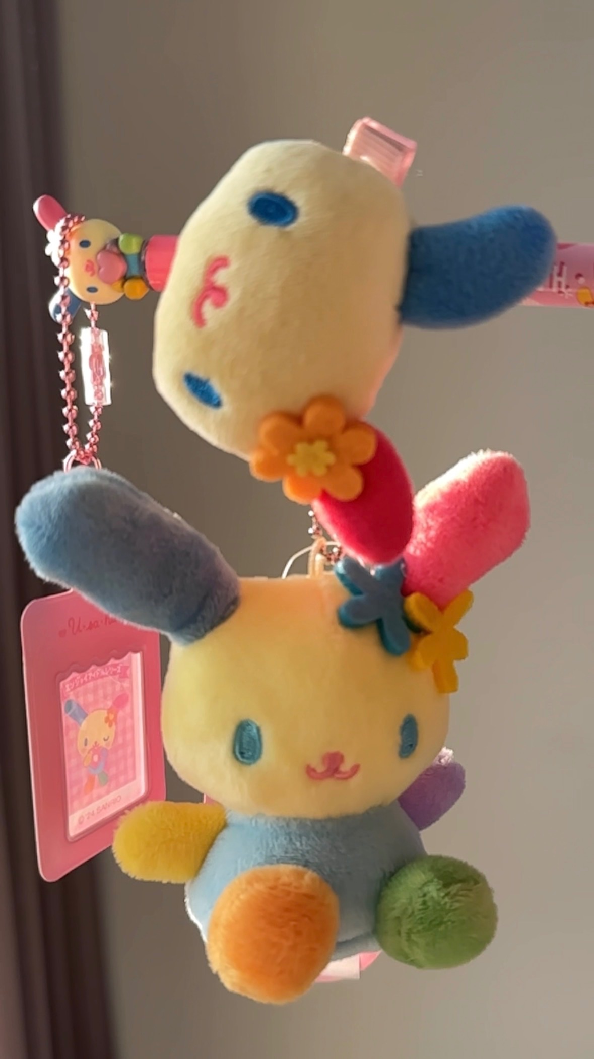 （✨限時特惠）小型8cm 指偶坐姿花小兔吊飾