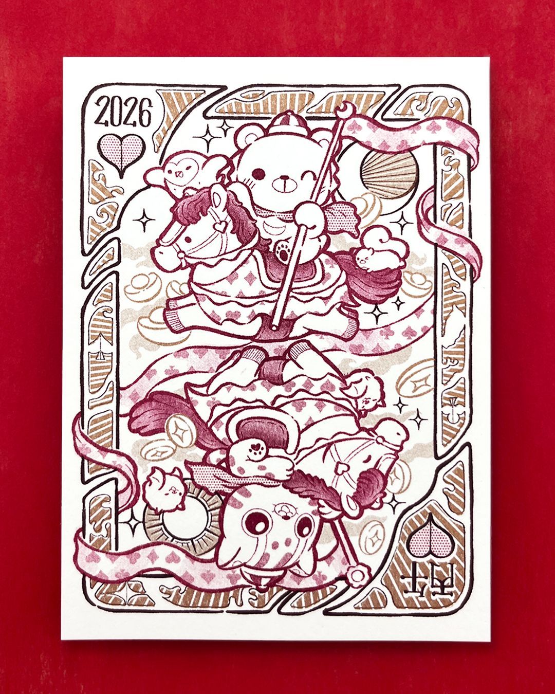 摩沙熊丙午馬年_馬到成功明信片