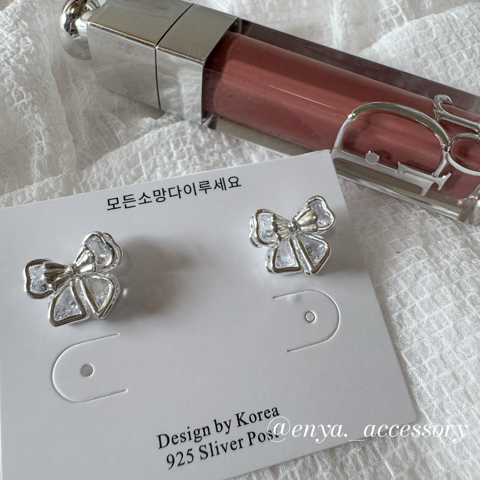 立體蝴蝶結耳環