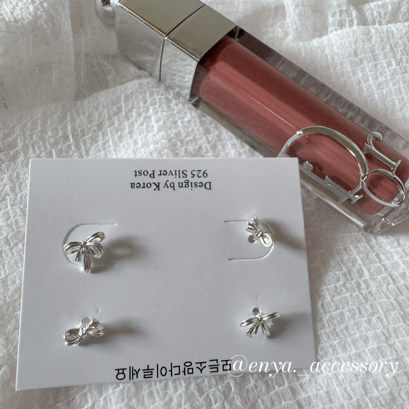 不規則蝴蝶結耳環