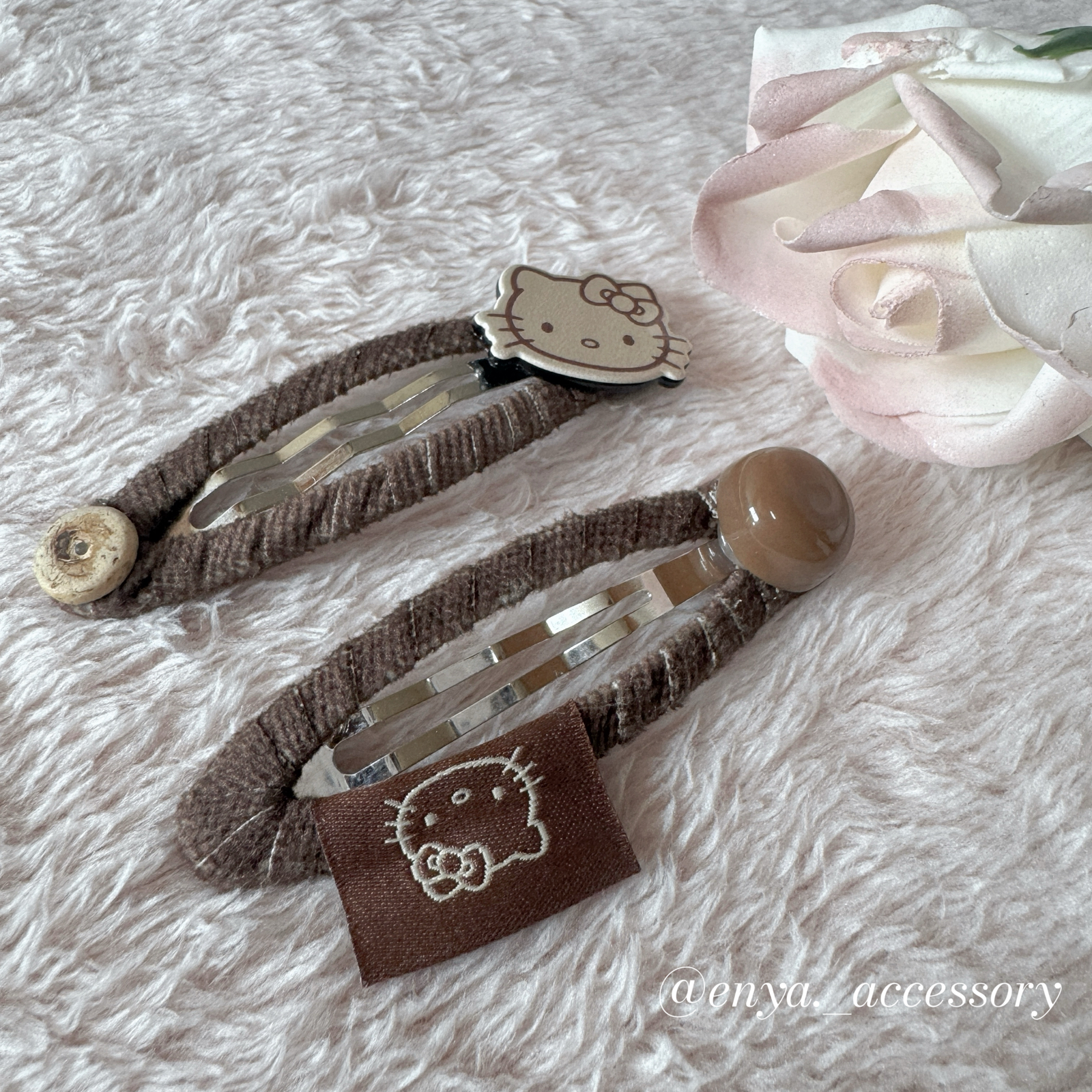 咖色kitty髮夾