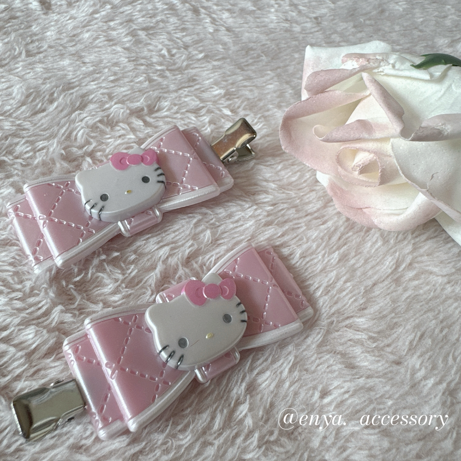 Kitty蝴蝶結髮夾