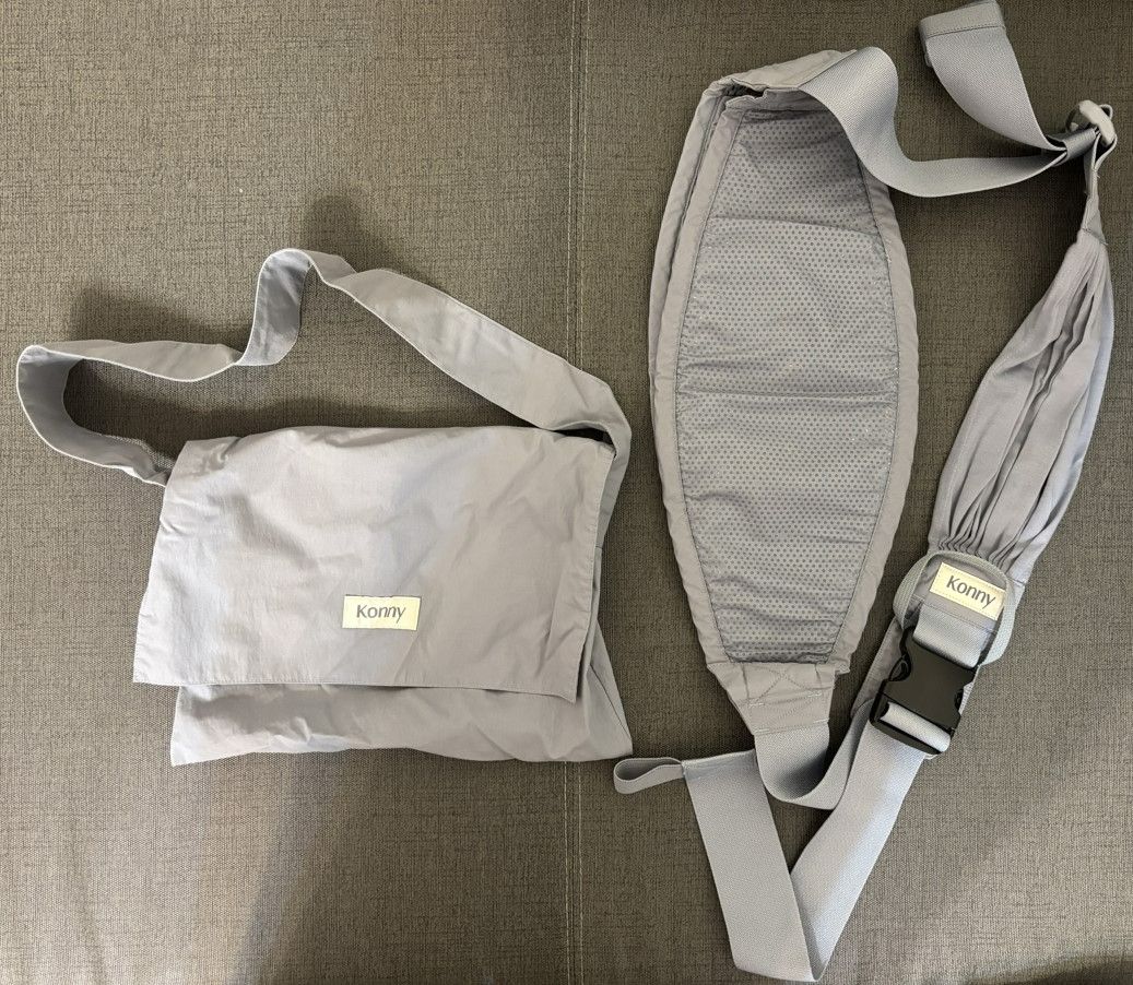 Konny 雙重支撐單肩腰凳嬰兒背帶 （blue grey）