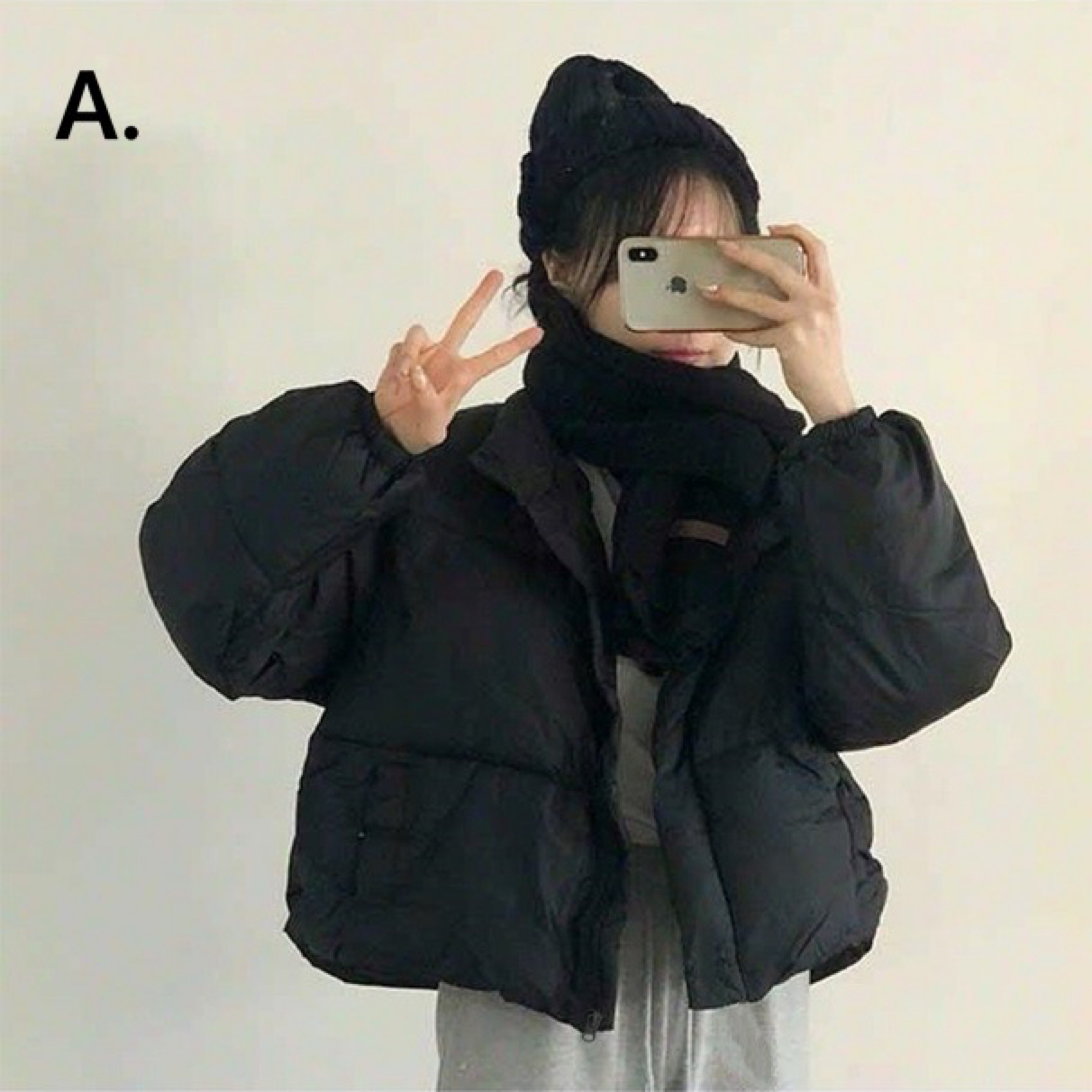 2.立領短版羽絨外套（黑） [dk1342]