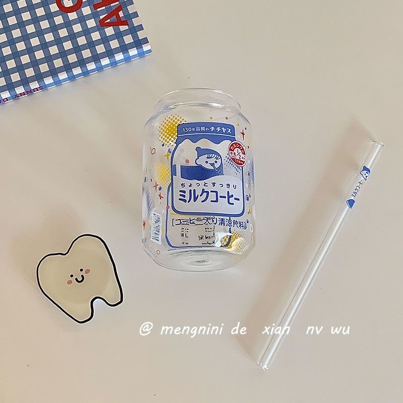 ✮𓂂⋆10.˚⋆⑅日式易拉罐玻璃杯（附吸管）