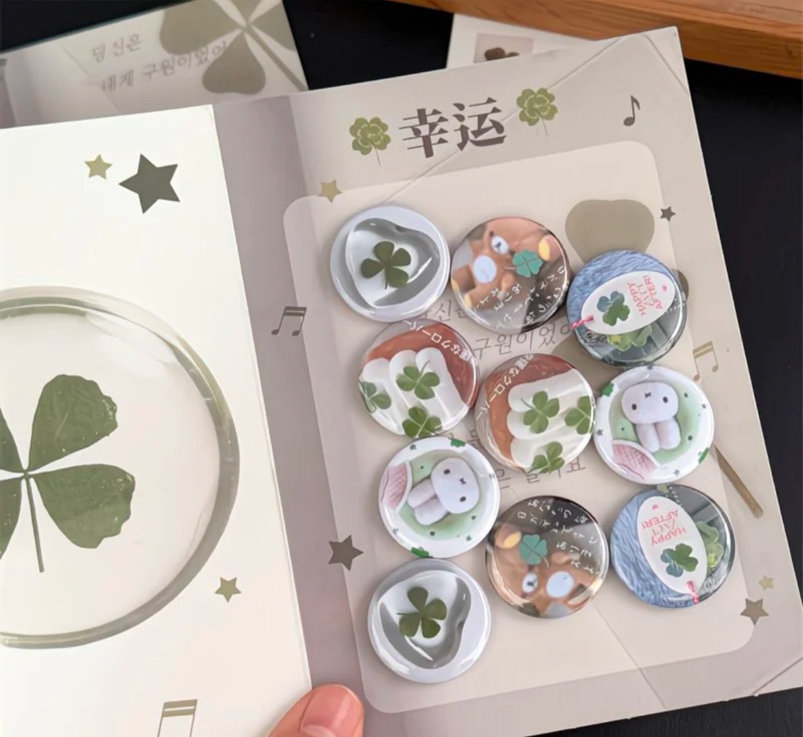✮𓂂⋆10.˚⋆⑅四葉草小徽章組（五枚）