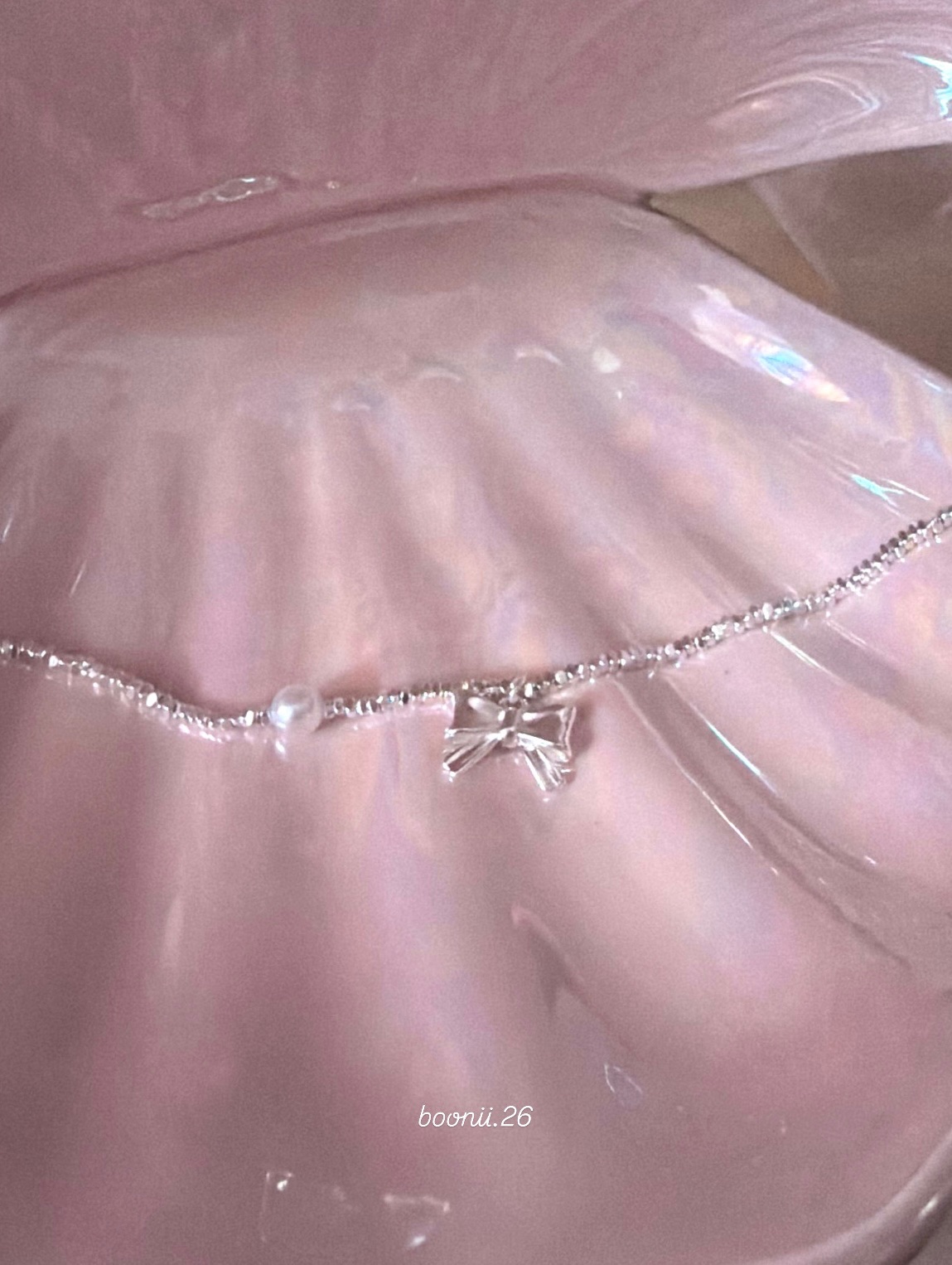 𝟵𝟮𝟱純銀｜碎銀珍珠蝴蝶結手鍊