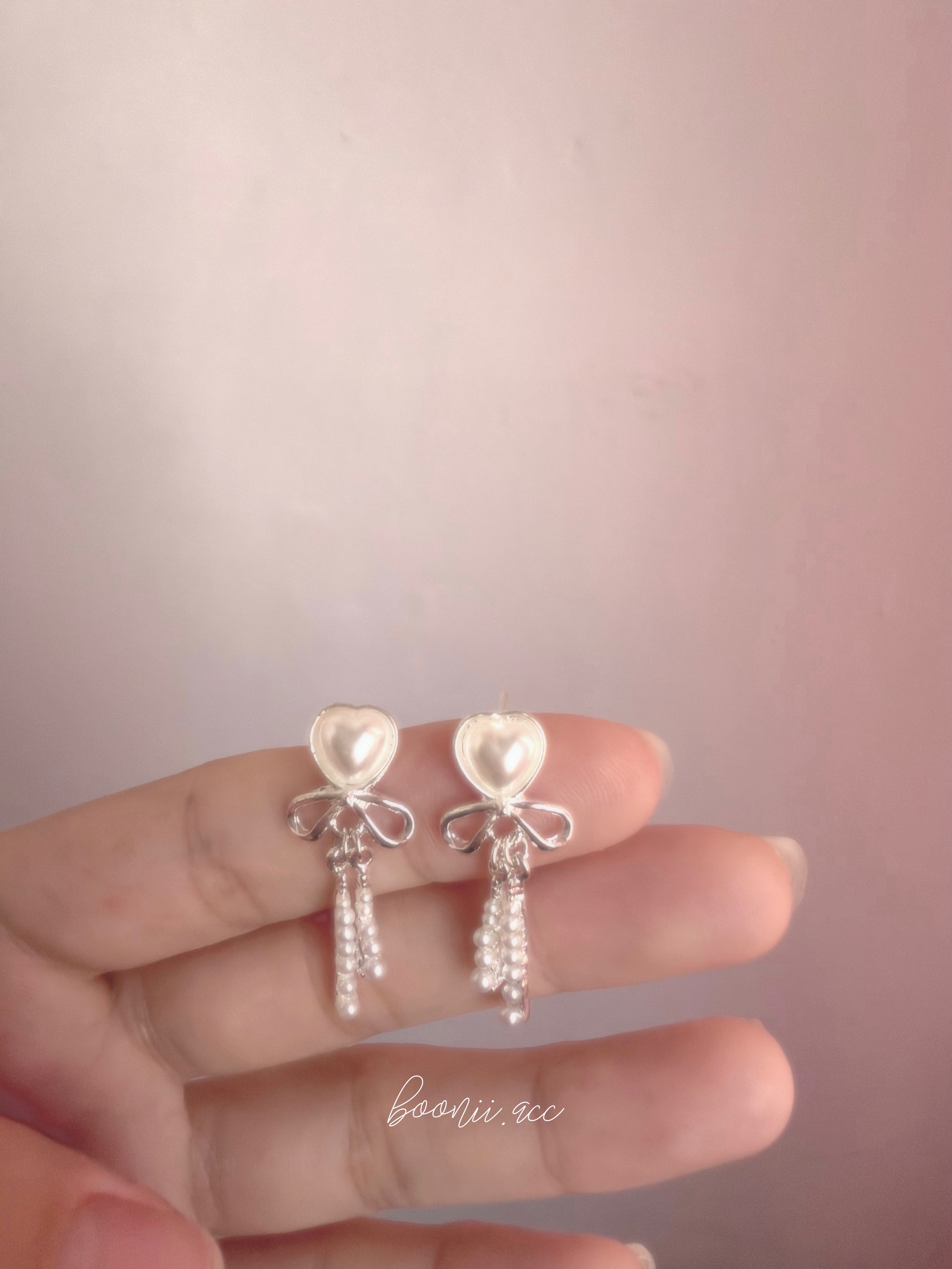 𝑵𝑬𝑾✨𝟵𝟮𝟱純銀｜心型珍珠流蘇耳環
