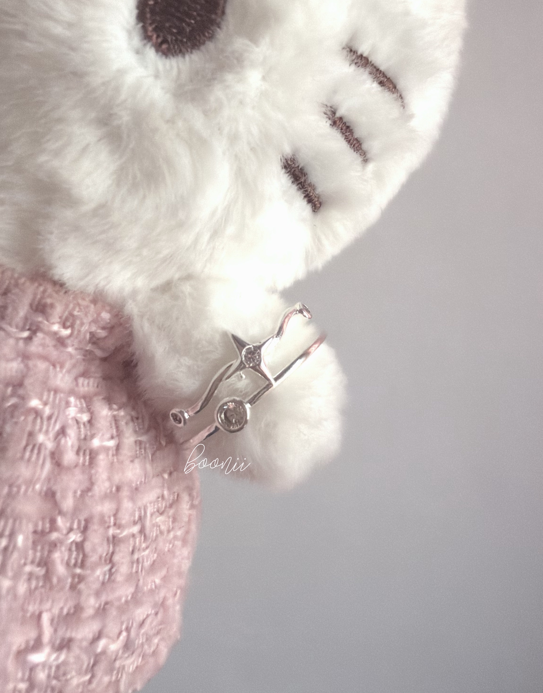 𝟵𝟮𝟱純銀｜星芒圓鑽戒