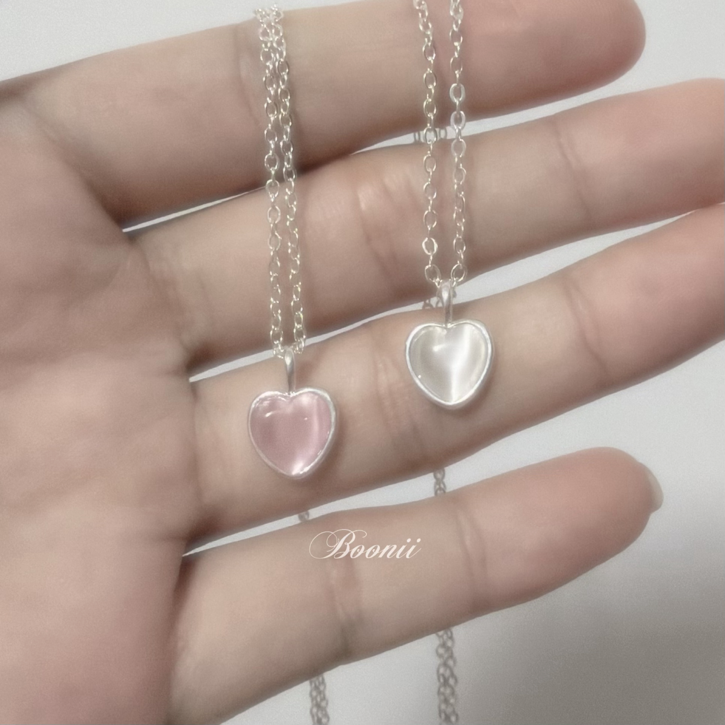 貓眼石愛心項鍊♡（*ᴗ͈ˬᴗ͈）