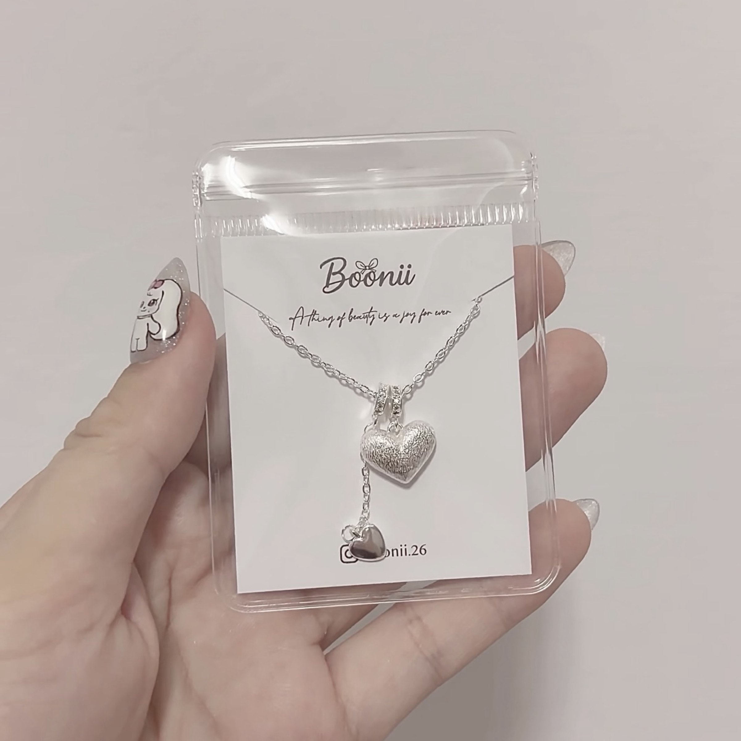 厚實拉絲愛心項鍊❤︎ （っ＇ω`c）