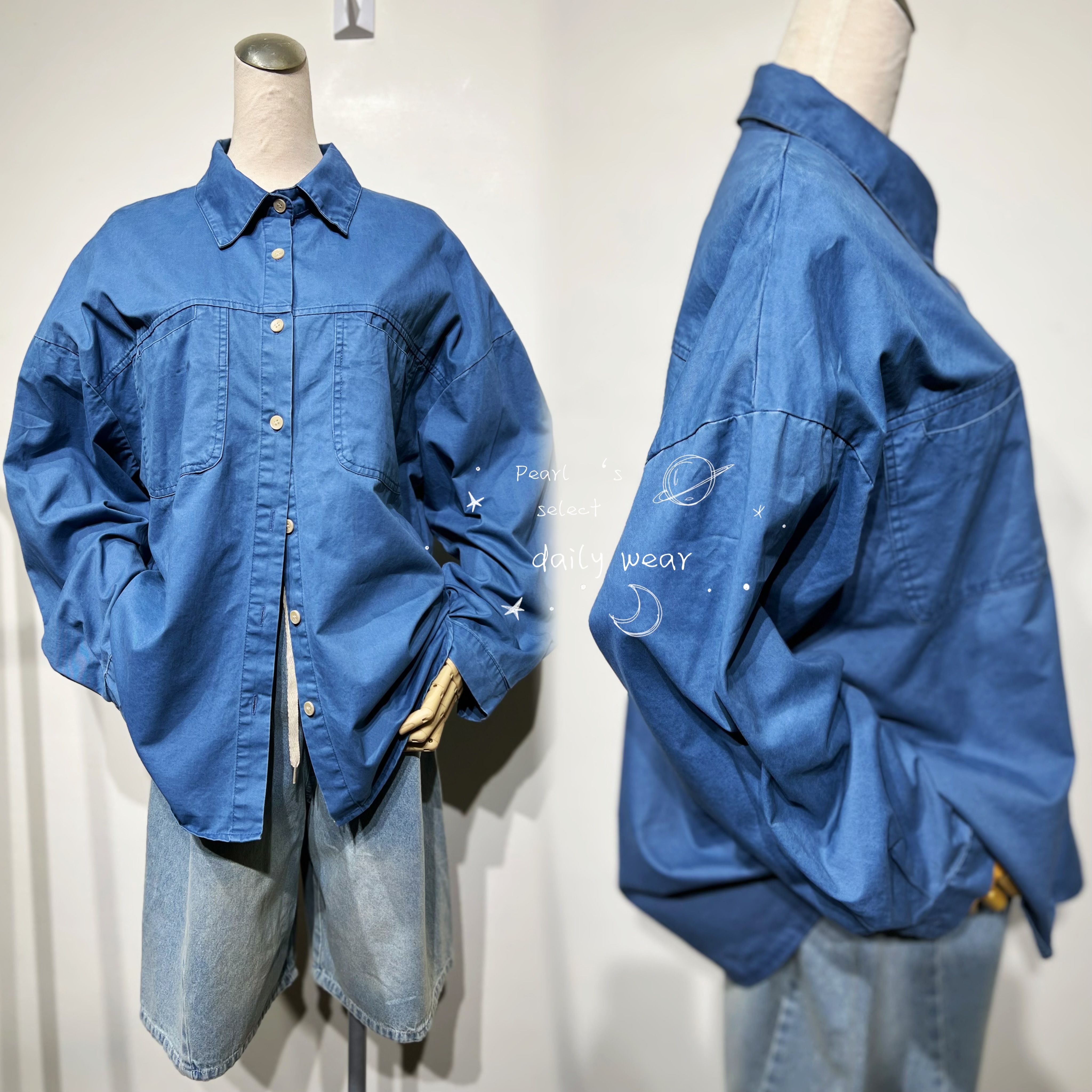 洗水棉落肩男友襯衫A1087$特價580