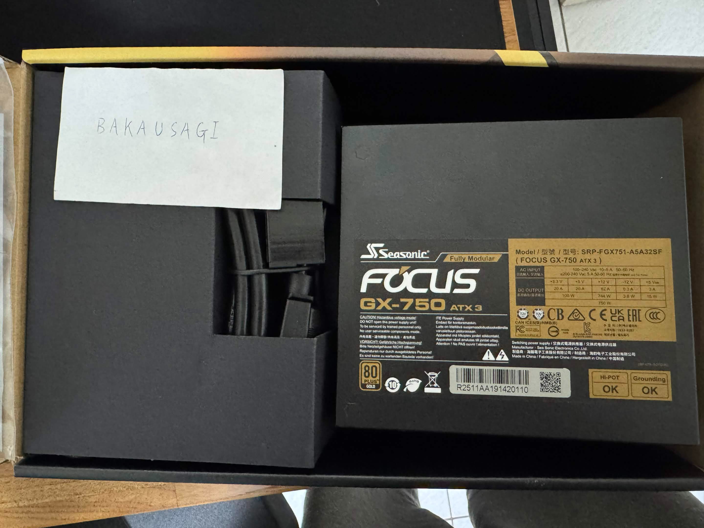 海韻Focus GX-750 ATX3 電源供應器